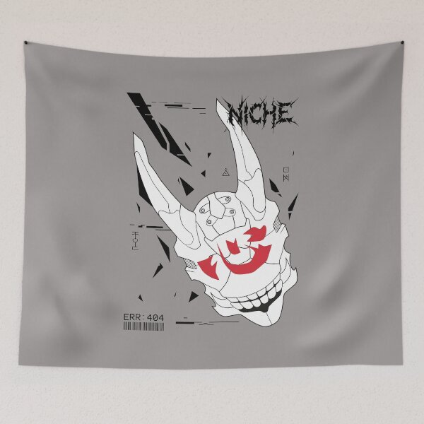 Item preview, Cybernetic Oni Mask Red Kanji T-Shirt-88 designed and sold by JonathanWeinand.