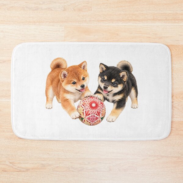 Item preview, Cute Shiba Inu Puppies Playing with Temari Ball - Japanese Dog Art designed and sold by japan-picto.