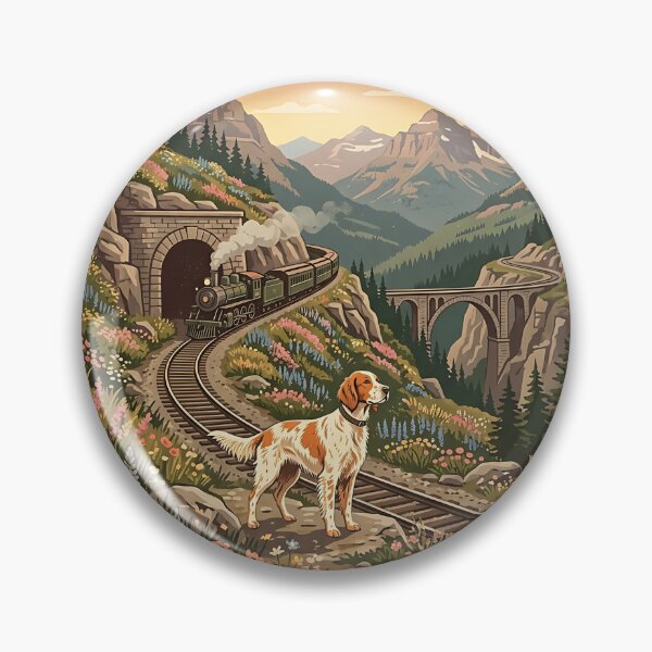 Item preview, English Setter Mountain Railway Guide designed and sold by PictoVibe.