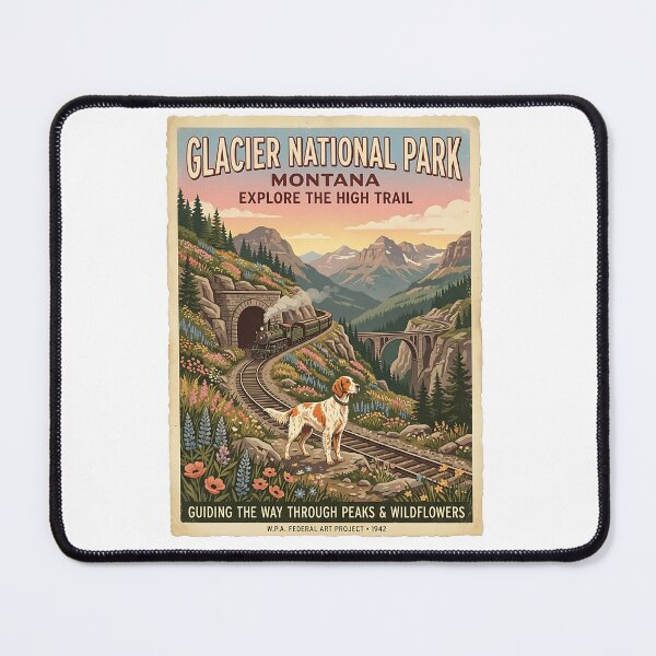 Item preview, English Setter Mountain Railway Guide designed and sold by PictoVibe.