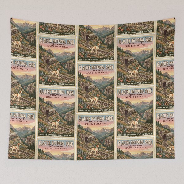 Item preview, English Setter Mountain Railway Guide designed and sold by PictoVibe.