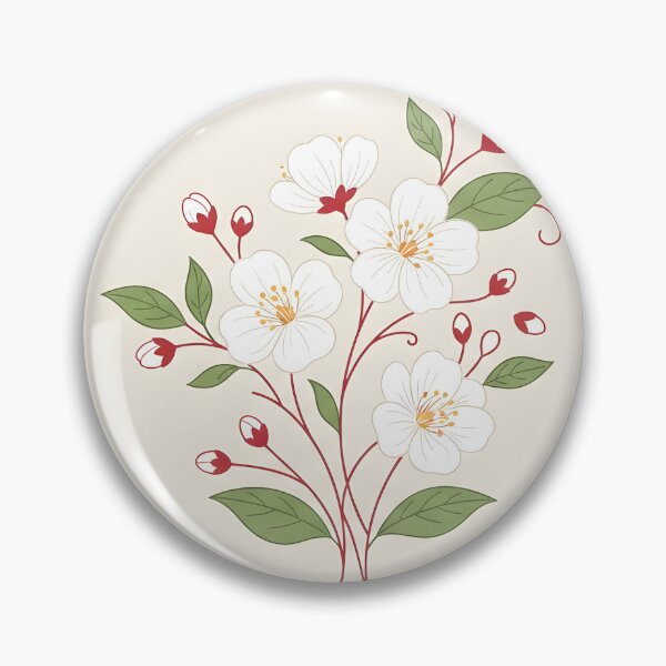 Item preview, Elegant white cherry blossom branch illustration designed and sold by homydesign.