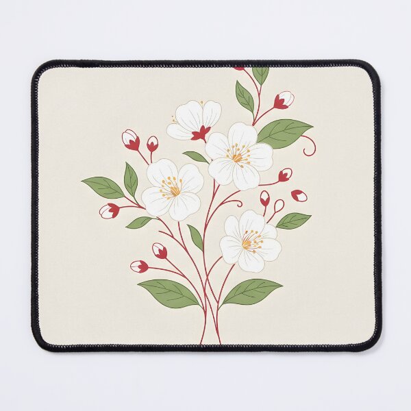 Item preview, Elegant white cherry blossom branch illustration designed and sold by homydesign.