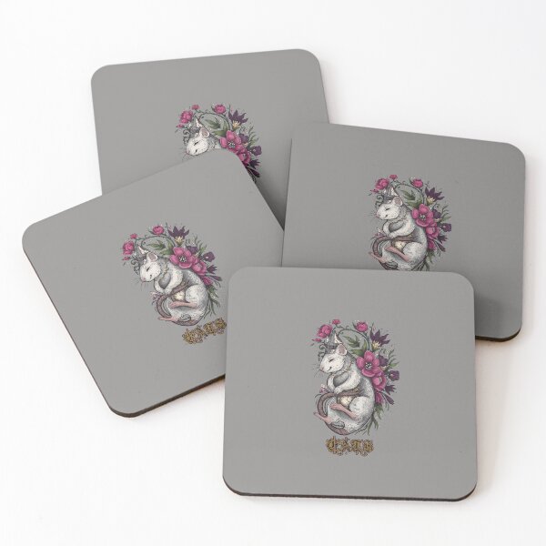 Item preview, Crowned Rat With Pink Blooms Illustration-40 designed and sold by DominiqueBod.