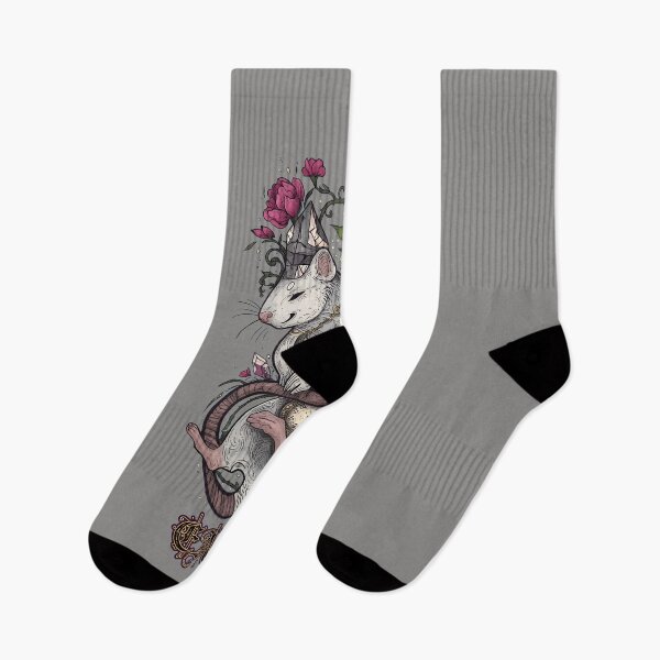 Item preview, Crowned Rat With Pink Blooms Illustration-40 designed and sold by DominiqueBod.