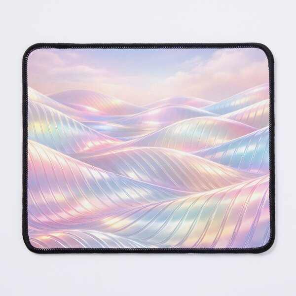 Item preview, Abstract landscape of iridescent rolling waves designed and sold by homydesign.