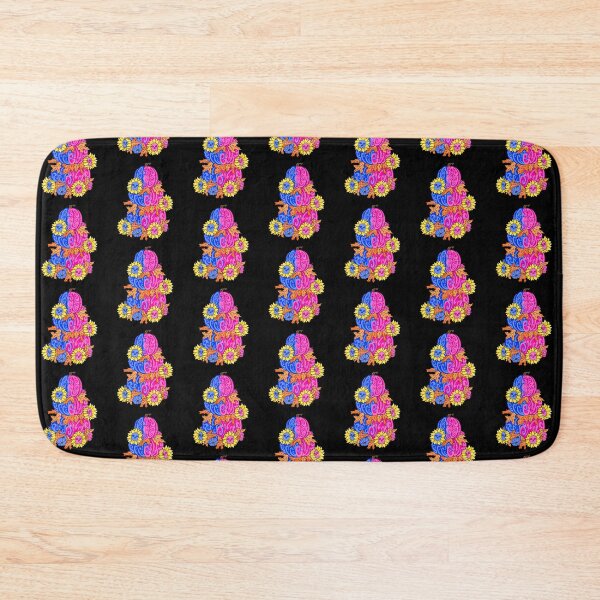 Item preview, Pumpkin And Skull Pink And Blue with black background  designed and sold by missmann.