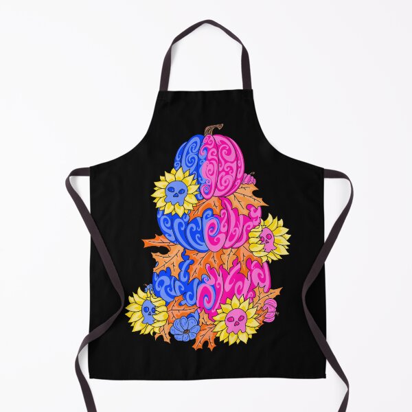 Item preview, Pumpkin And Skull Pink And Blue with black background  designed and sold by missmann.