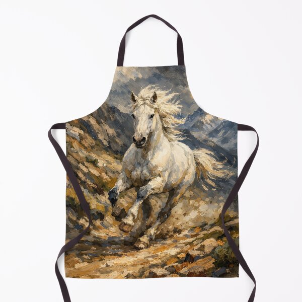 Item preview, White stallion galloping through a mountain landscape designed and sold by homydesign.
