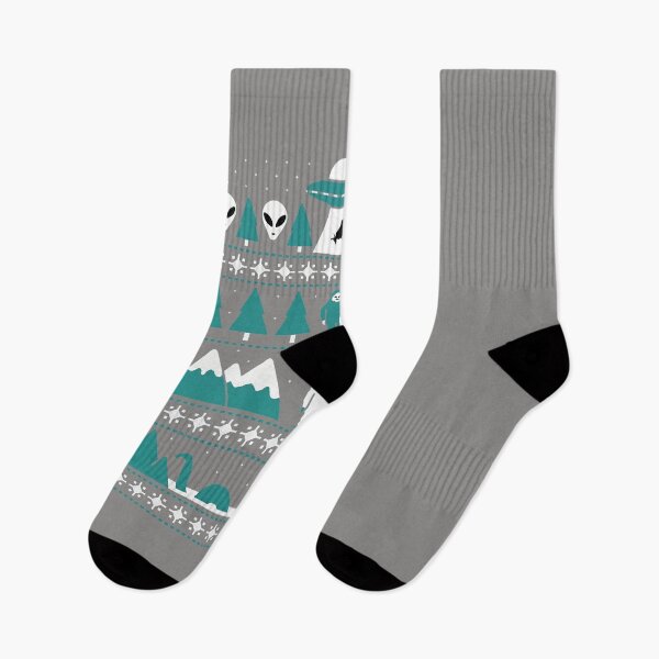 Item preview, Cryptid Ugly Sweater UFO Alien Bigfoot Nessie-69 designed and sold by DominiqueBod.