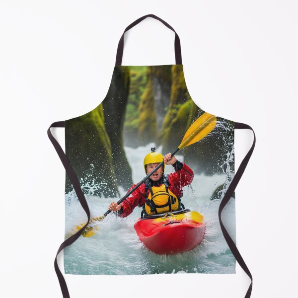 Item preview, Man paddling a kayak through a rocky canyon designed and sold by homydesign.