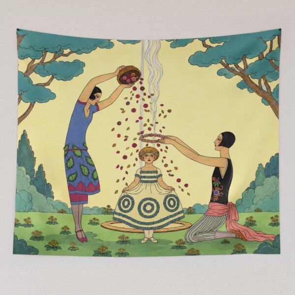 Artikelvorschau, Vintage-Fantasy-Wandbild, Die vier Elemente von George Barbier, Jugendstil-Märchenbuchdruck entworfen und verkauft von RickE.