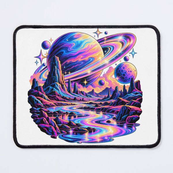 Item preview, Neon Cosmic Planet Landscape designed and sold by TinyWeird.