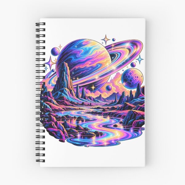Item preview, Neon Cosmic Planet Landscape designed and sold by TinyWeird.