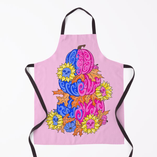 Item preview, Pumpkin And Skull Pink And Blue with pink Background  designed and sold by missmann.