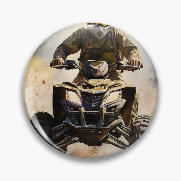 Item preview, All terrain vehicle rider driving fast through a muddy forest path designed and sold by homydesign.