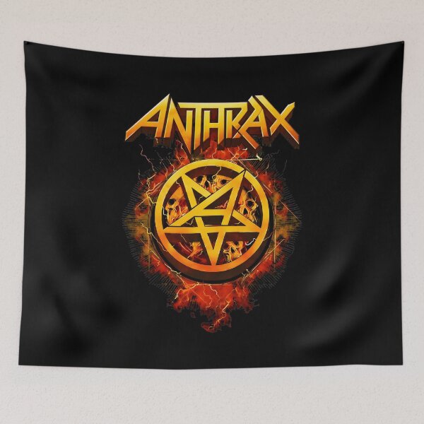 Item preview, Anthraxss Band Logo Fire Skull Pentagram designed and sold by DIMOYFUNNY.