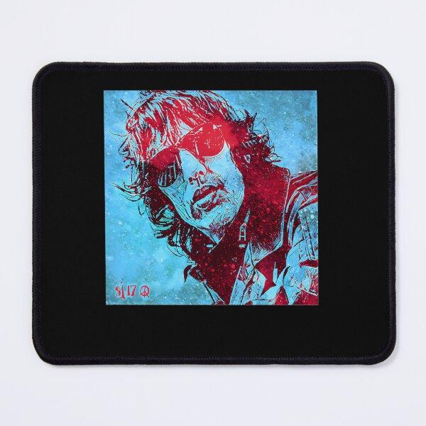 Item preview, Retro Rock Musician Portrait Blue Red Contrast designed and sold by DonnaTLindsey.