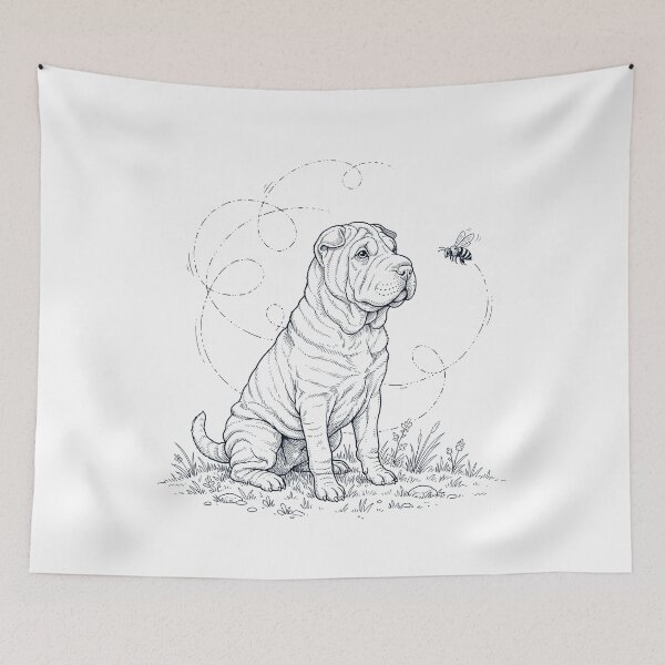 Item preview, Chinese Shar Pei Bumble Bee Honeybee Dog Lover designed and sold by dian-rody-crest.