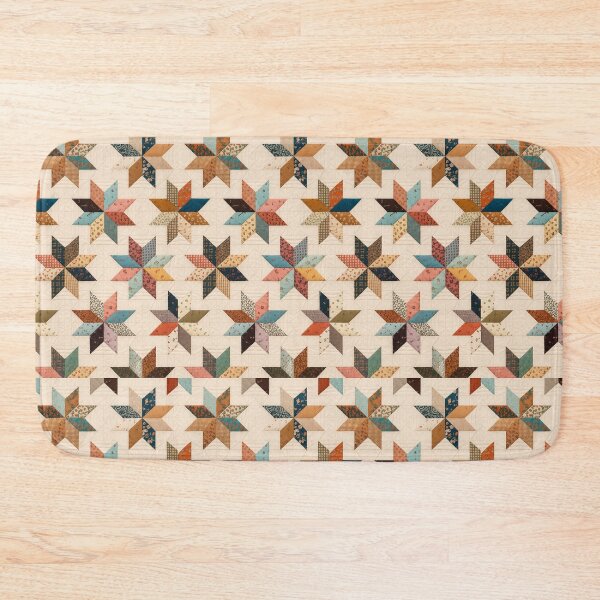Item preview, Quilt Geometric Floral Terracotta Colors Pattern Patwork designed and sold by Tetete.
