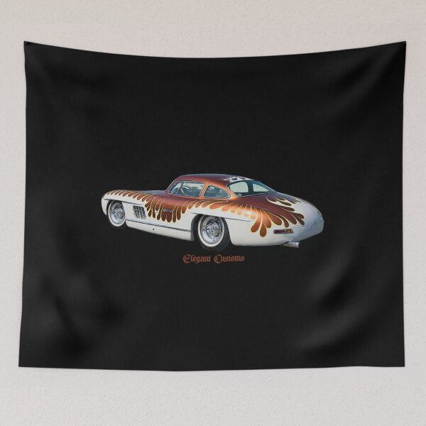 Item preview, 1955 Mercedes Bens 300SL Gullwing Great Balls of Fire no text Kustom, Hot Rod, Muscle Car designed and sold by Elegant Customs.