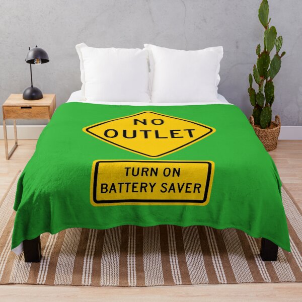 Item preview, No Outlet, Turn on Battery Saver Signs designed and sold by Karate Octopus.