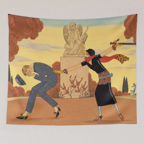 Artikelvorschau, Art-Deco-Wandbild, „La Colère“ von George Barbier, Modeillustration aus den 1920er-Jahren entworfen und verkauft von RickE.