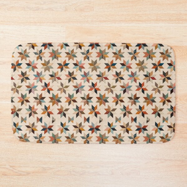 Item preview,  Quilt Geometric Floral Terracotta Colors Pattern Patwork designed and sold by Tetete.