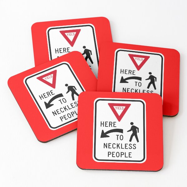 Item preview, Yield Here to Necklace People Sign designed and sold by Karate Octopus.
