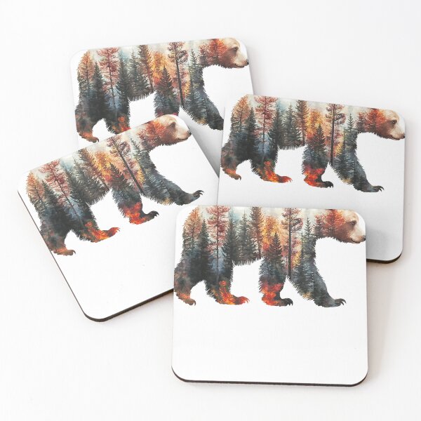 Item preview, Bear Forest Mountains Trees Nature Sunset Outdoor Graphic  designed and sold by VeronicaFlor.