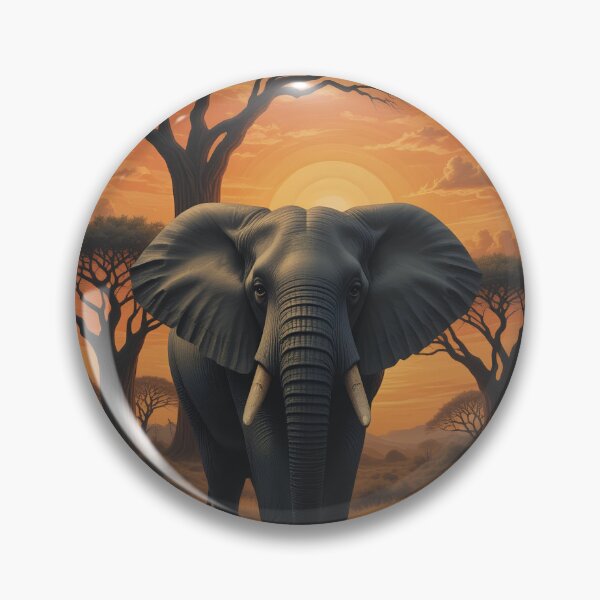 Item preview, African Sunset Landscape | Elephant and Baobab Tree designed and sold by AOCollections.
