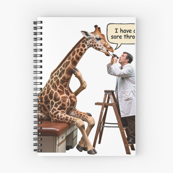 Item preview, Giraffe Sore Throat – Funny Doctor Humor designed and sold by gooeybanana.