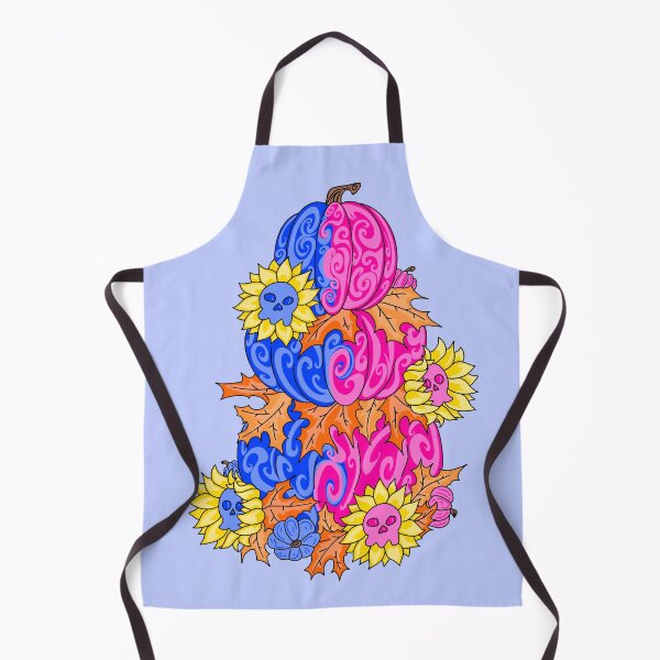 Item preview, Pumpkin And Skull Pink And Blue with blue background  designed and sold by missmann.
