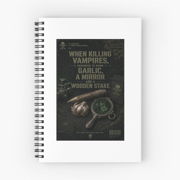 Item preview, When killing vampires remember to bring garlic, a mirror, and a wooden stake.  designed and sold by INEEDBABYPOWDER.