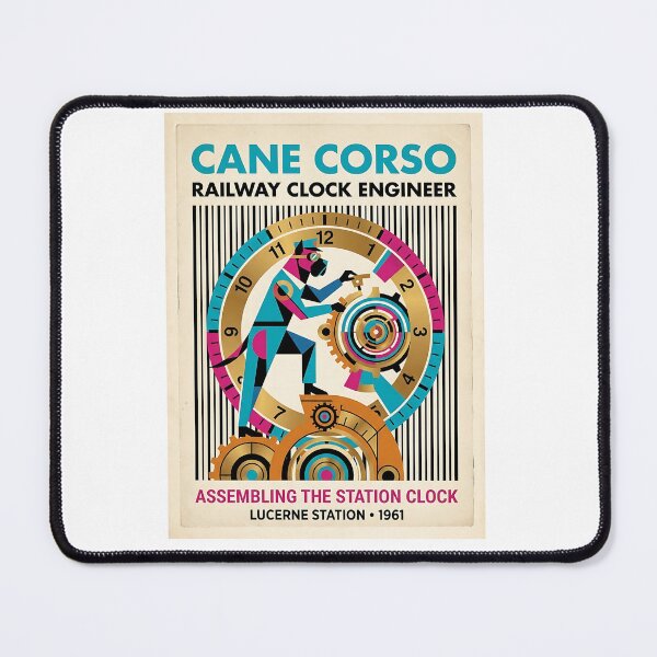 Item preview, Cane Corso Railway Clock Engineer designed and sold by PictoVibe.