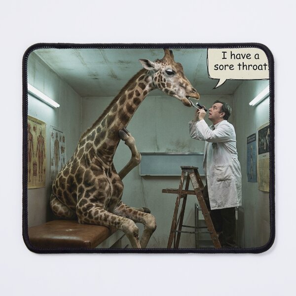 Item preview, Giraffe Sore Throat – Funny Doctor Humor designed and sold by gooeybanana.
