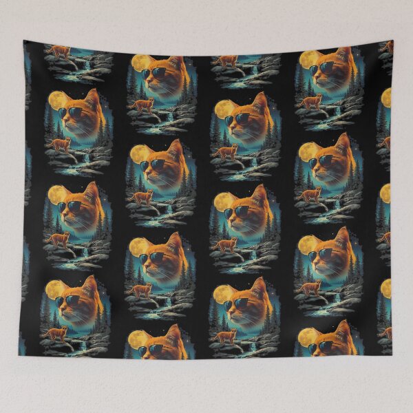 Item preview, Tabby cat with sunglasses 90s wildlife designed and sold by aponwao.