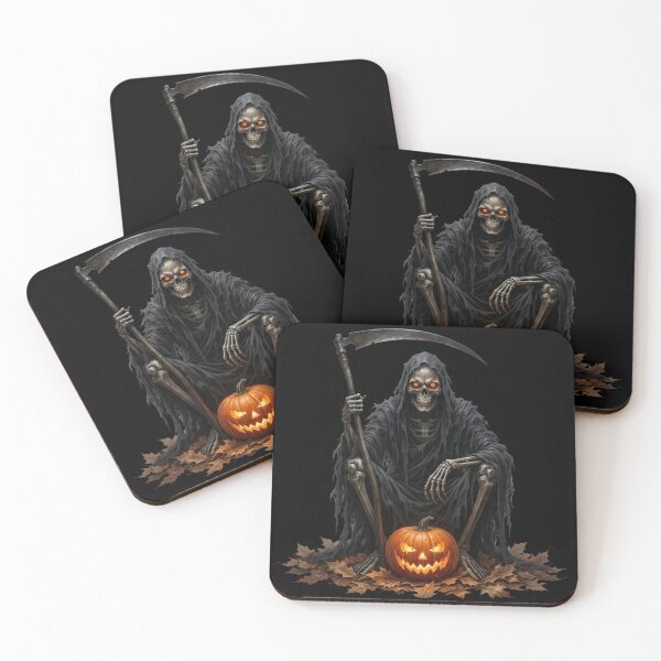 Item preview, Title: Grim Reaper with Jack o Lantern Halloween Design designed and sold by InkShiftLabs.