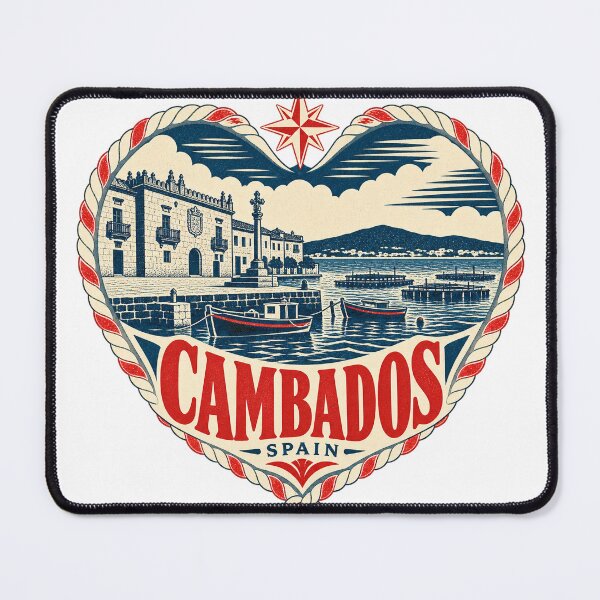 Item preview, Cambados Spain Travel Souvenir Nautical Woodcut Heart designed and sold by VisualArtsOasis.