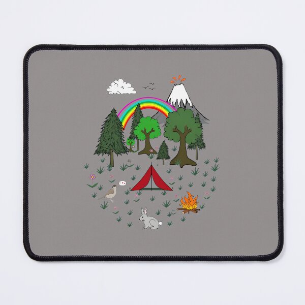 Item preview, Cute Camping Scene with Rainbow and Volcano-20 designed and sold by KatharinaWegene.