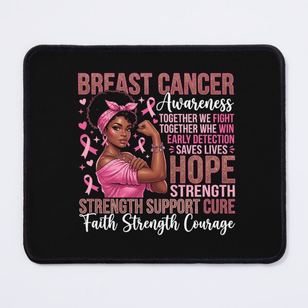 Item preview, Together We Fight Guerrière Afro Ruban Rose Espoir designed and sold by MizoX7.