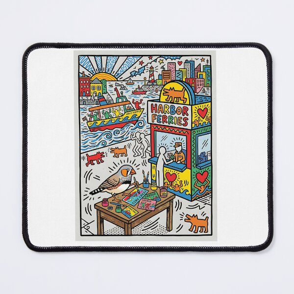 Item preview, Zebra Finch Ferry Ticket Illustrator designed and sold by PictoVibe.