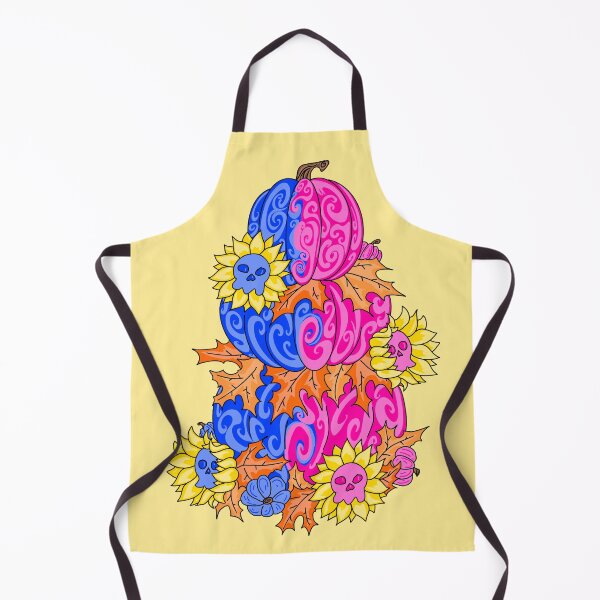 Item preview, Pumpkin And Skull Pink And Blue With yellow background  designed and sold by missmann.