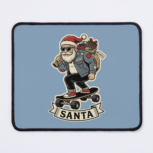 Item preview, Cool Skater Santa Riding Skateboard Denim Jacket Christmas Graphic designed and sold by KiwiRider.