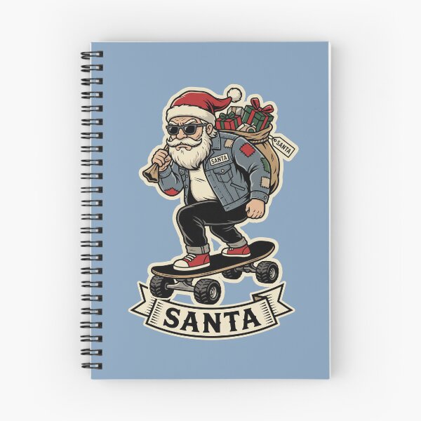 Item preview, Cool Skater Santa Riding Skateboard Denim Jacket Christmas Graphic designed and sold by KiwiRider.