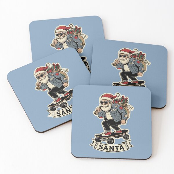Item preview, Cool Skater Santa Riding Skateboard Denim Jacket Christmas Graphic designed and sold by KiwiRider.