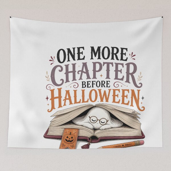 Item preview, One More Chapter Before Halloween Bookish Reading designed and sold by LiviuGligoros.