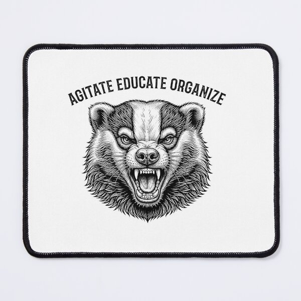Item preview, Agitate Educate Organize Socialist Wolverine Head    designed and sold by Owcomm.