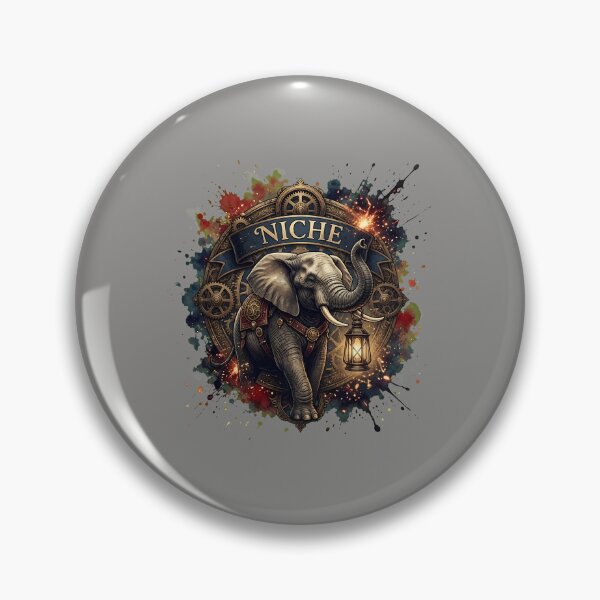 Item preview, Cute Elephant in Watercolor Emblem Print-4 designed and sold by SorenReinha.