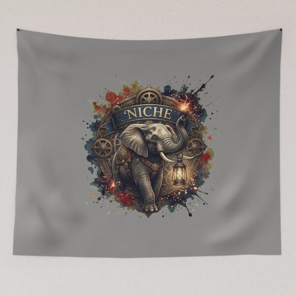 Item preview, Cute Elephant in Watercolor Emblem Print-4 designed and sold by SorenReinha.